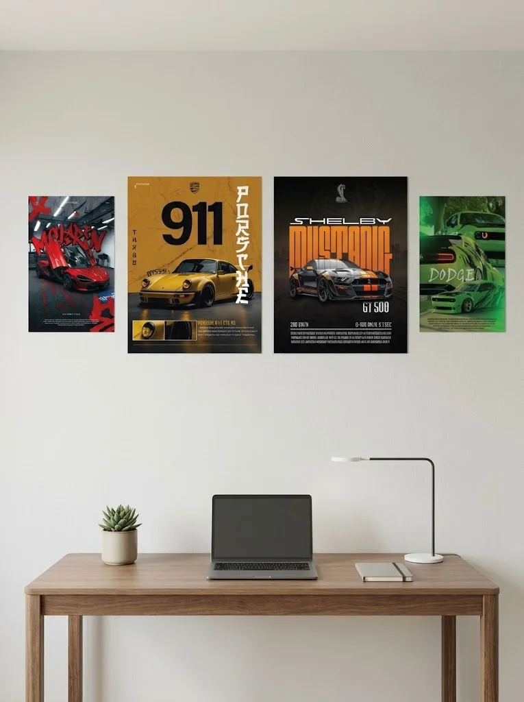 Car Lover PVC Wall Poster 4 set — view 3