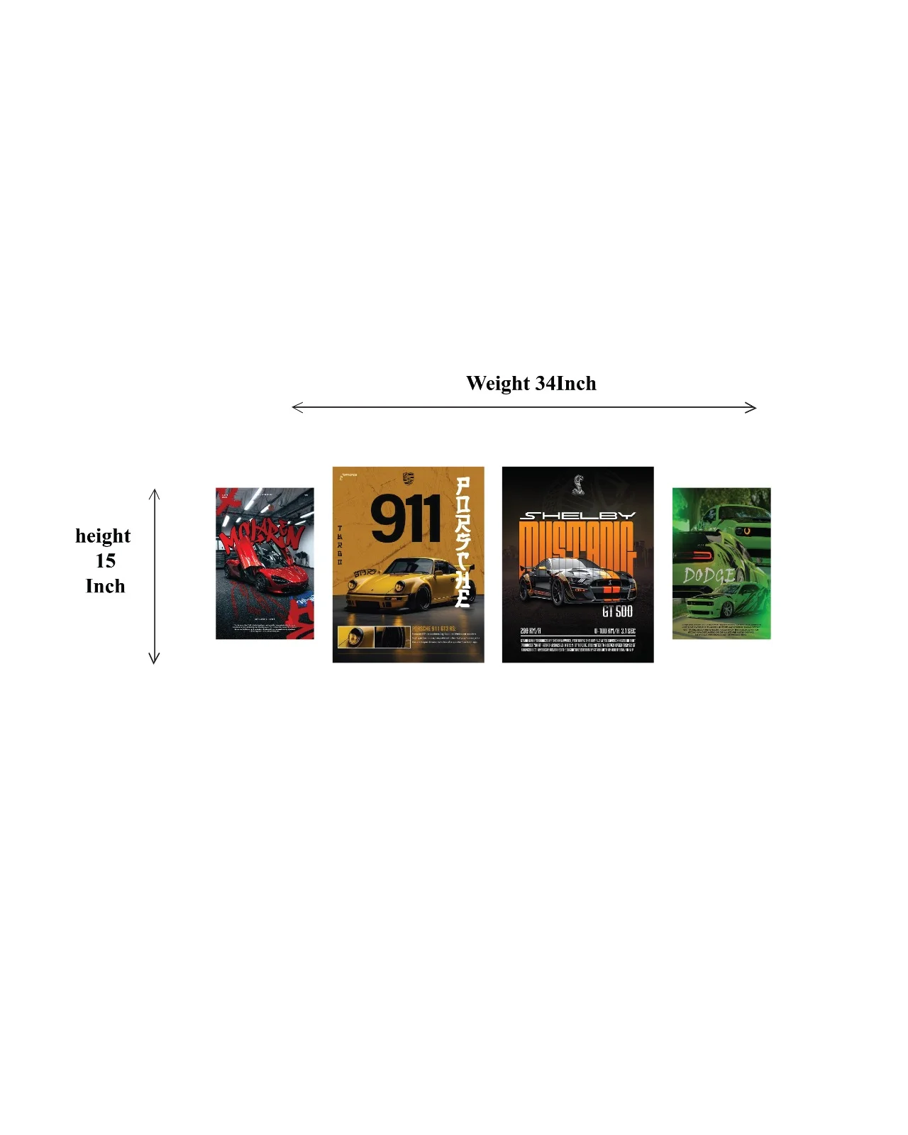 Car Lover PVC Wall Poster 4 set — view 4